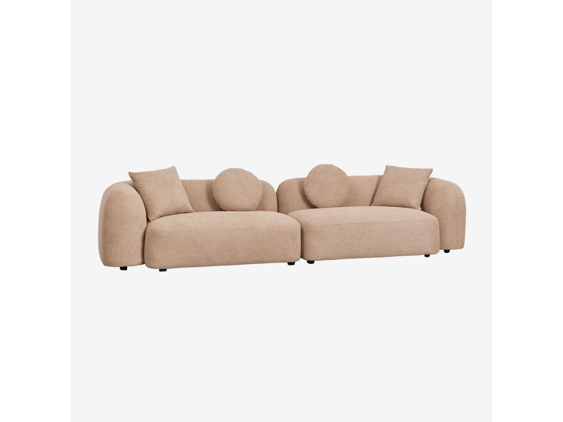 Sklum Sofá Modular De 2 Peças Em Chenille Coco Poliéster                       Chenille Espesso Latte Marrom