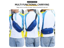 Bolsa de cintura impermeável Oxford com furo para fones, corrida e trekking S/MARCA