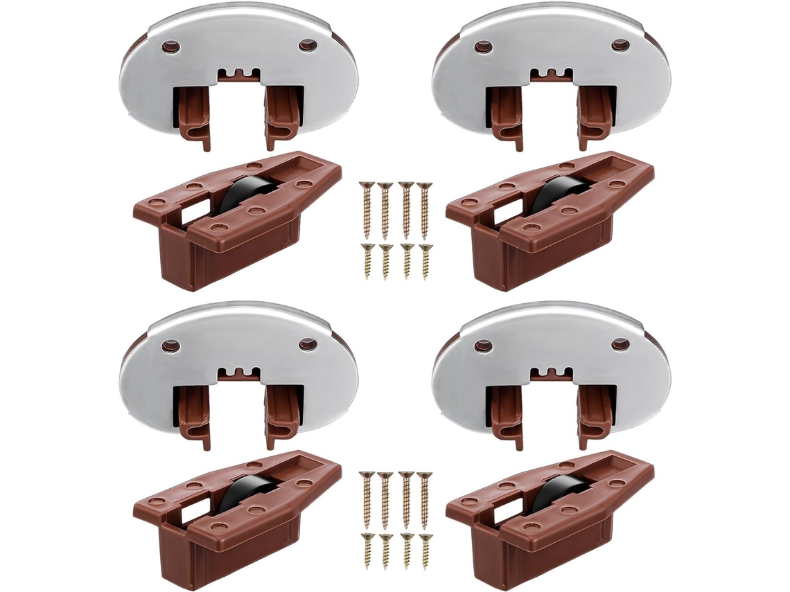 Kit De Reparo Gavetas Cozinha Upkoch Com 4 Conjuntos, Incluindo Corrediças Metálicas Prateadas E De Plástico Para