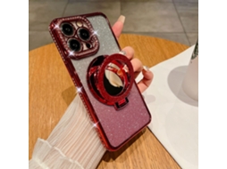 Suporte Casa Para Iphone 15 Pro Max Pele Sintética Magnética Vermelho