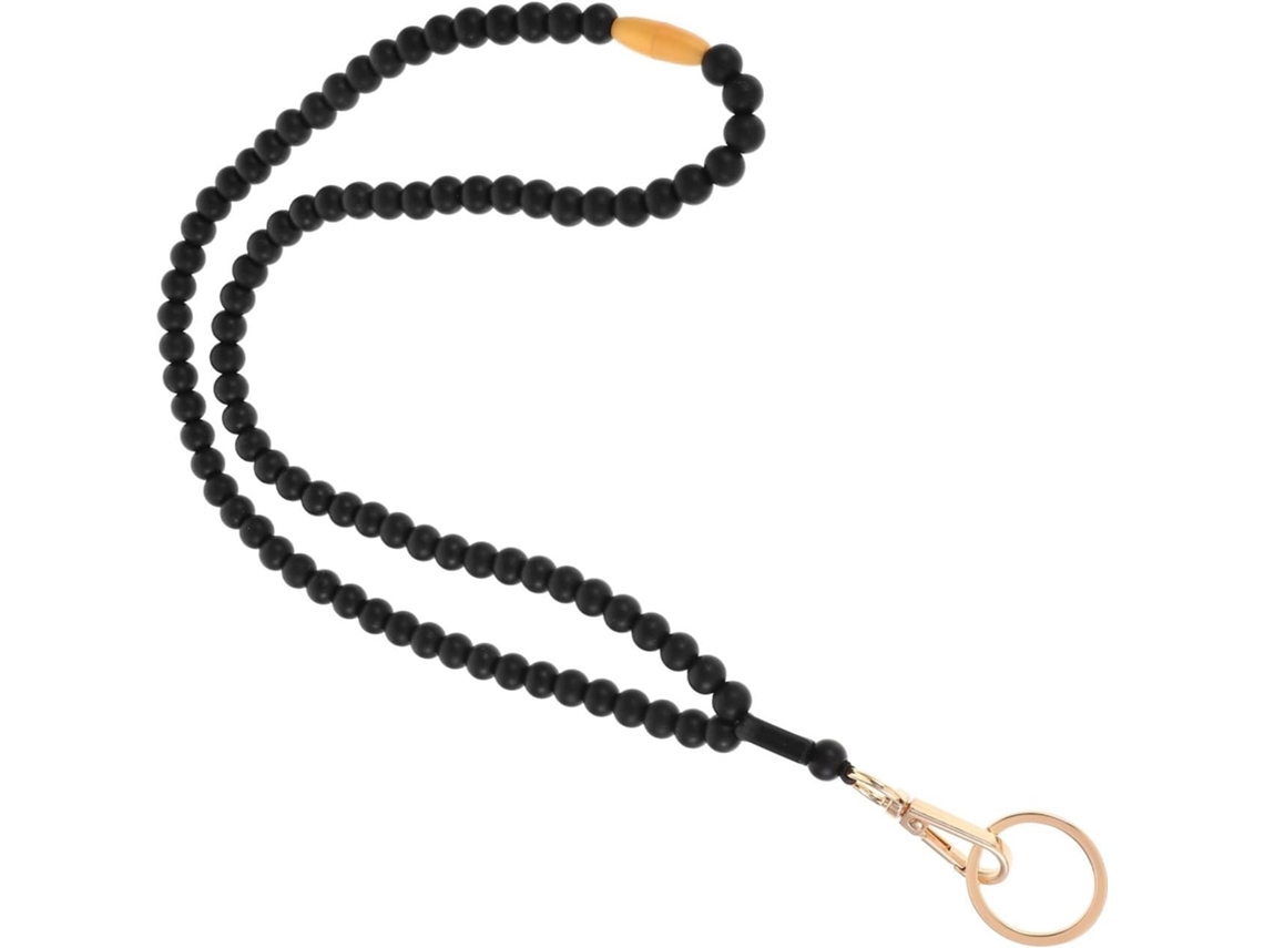 Lurelia Cordão Crachá Com Chaveiro Em Silicone E Borracha Preto