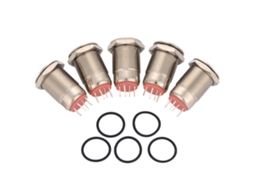 5 Pcs/set Chave De Botão Pressional Mini Metálica À Prova D'água 12mm 2a/36v Led Vermelha