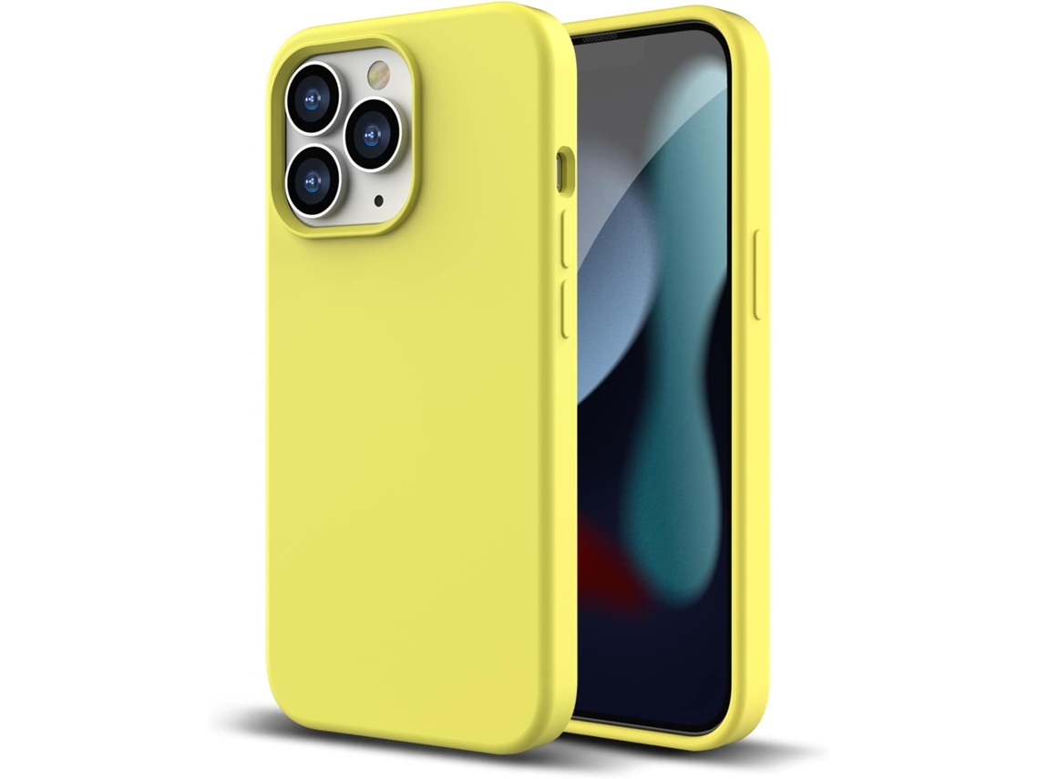Capa Real Gel Antiarranhões para iPhone 13 Pro Max HONGWE. Anti-Choque Amarelo