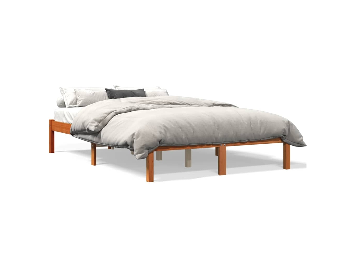 Bed Frame, Bed Frames Vidaxl Marrom Madeira De Pinho (140 X 200 Cm)
