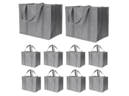 Sacolas De Compras Reutilizáveis ​​de 35 Litros Com Alças Longas, Pacote Com 10 Unidades, Dobráveis ​​e Reutilizáveis, Para Compras Em Grande Qua