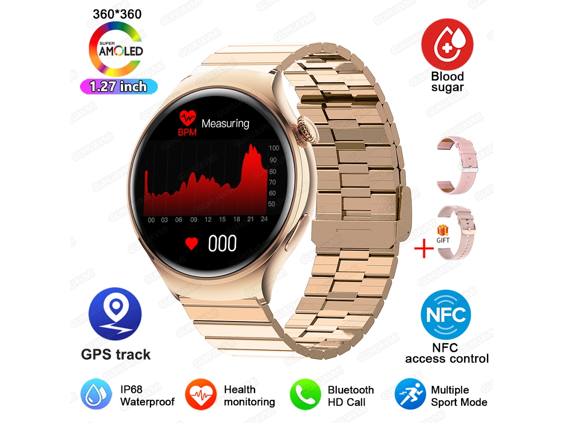 Novo Mini Relógio Inteligente Feminino Amoled Tela Sensível Ao Toque Ip68 Pulseira À Prova Dágua Mdug