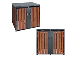 4x Caixotes do lixo exterior ML-Design 264x80x116,3 cm antracite e castanho ferrugem