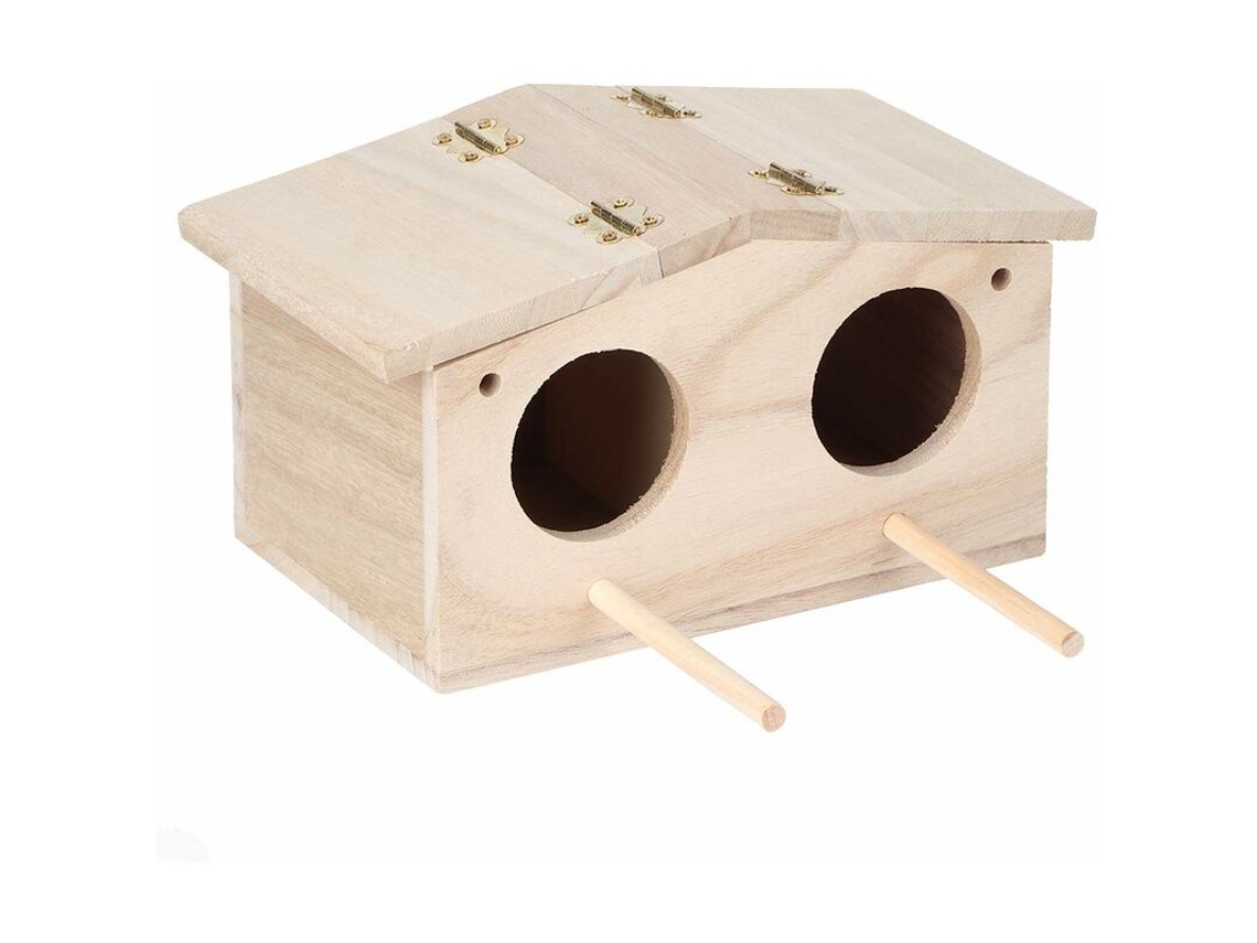 Casinha de Pássaros de Madeira, com acessórios AQUAFORGE