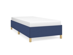 Estrutura de Cama Sem Colchão 100x200 Cm Tecido Azul MAISON EXCLUSIVE