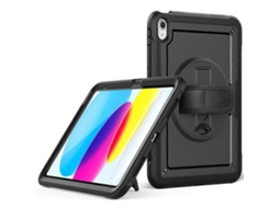 Compatível Com Ipad (2025) / 10.9 (2022) Capa Giratória Com Suporte Integrado, Resistente A Impactos, Em Pc + Tpe, Com Alça De Mão