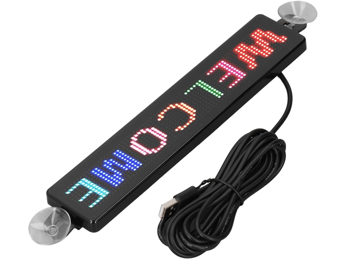 Letreiro Led Colorido Cryfokt, Resolução 12x72, Controle Por Aplicativo Bluetooth, Tela De Exibição Alimentada Por Usb