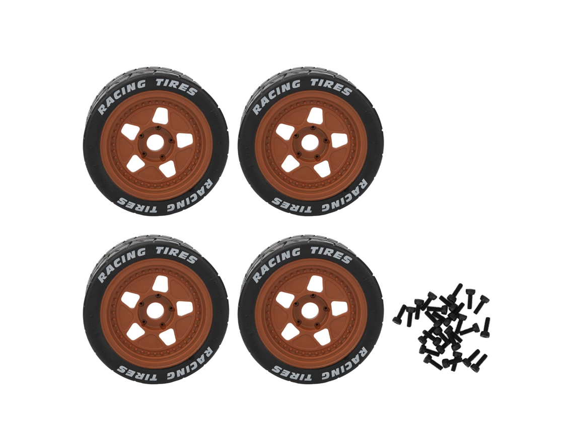 Mali jogo de Pneus de Borracha para Carro Rc 1/7 Preto e Café para Arrma Infraction Felony Carro Esportivo Flat 4pcs
