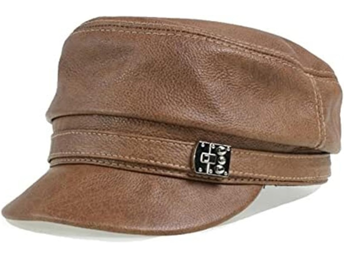 Casquette SFUSHOS em couro legítimo, ajustável, tamanho XXL