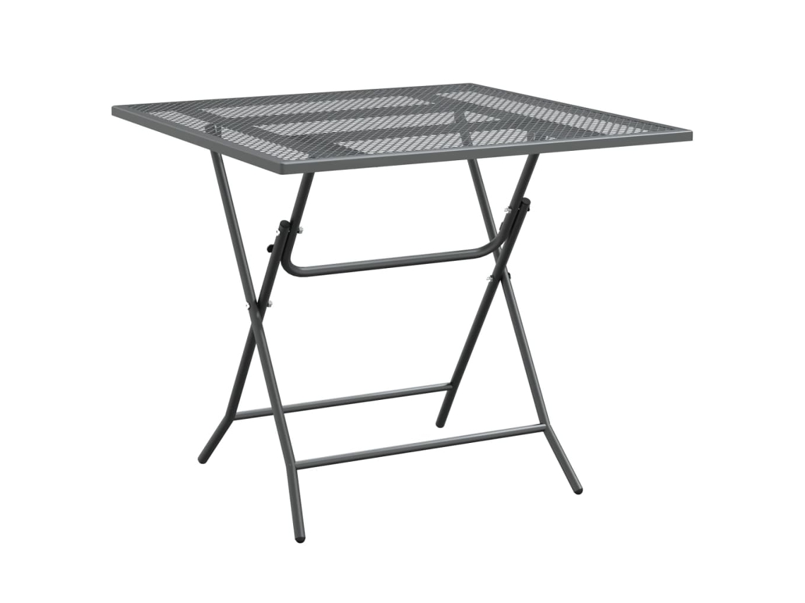 Mesa de jardim VIDAXL Antracite Metal (80x80x72 cm)