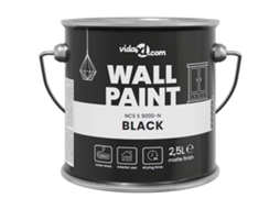 Conjunto 1 Tinta De Parede Vidaxl Preto (2,5 L)