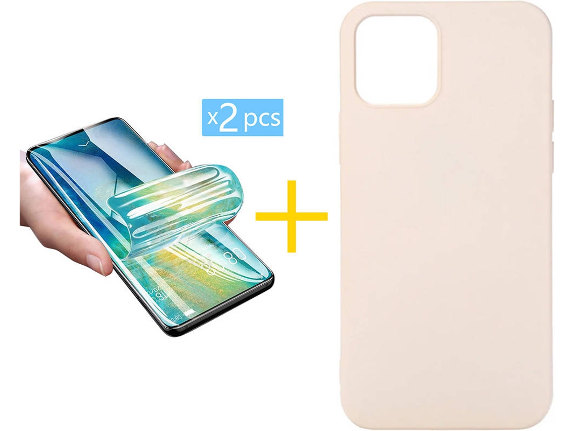 Capa + 2 Películas para iPhone 12 Pro Max SKYHE Rosa-Creme