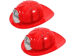 Conjunto De 2 Chapéus De Bombeiro De Plástico Vermelho Para Meninos E Meninas, Acessórios Para Cosplay.