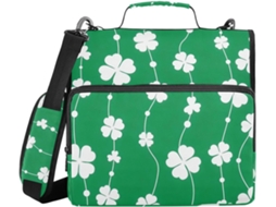 Pasta 3 Argolas O Dia São Patrício Com Trevo Branco, 8cm, Altura Ombro E Corpo, Grande Capacidade, Bolsa