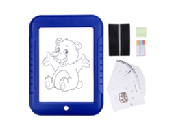 Prancheta de desenho fluorescente e luminosa WalshLXq, brinquedo de quebra-cabeça para grafite, versão em espanhol, azul.