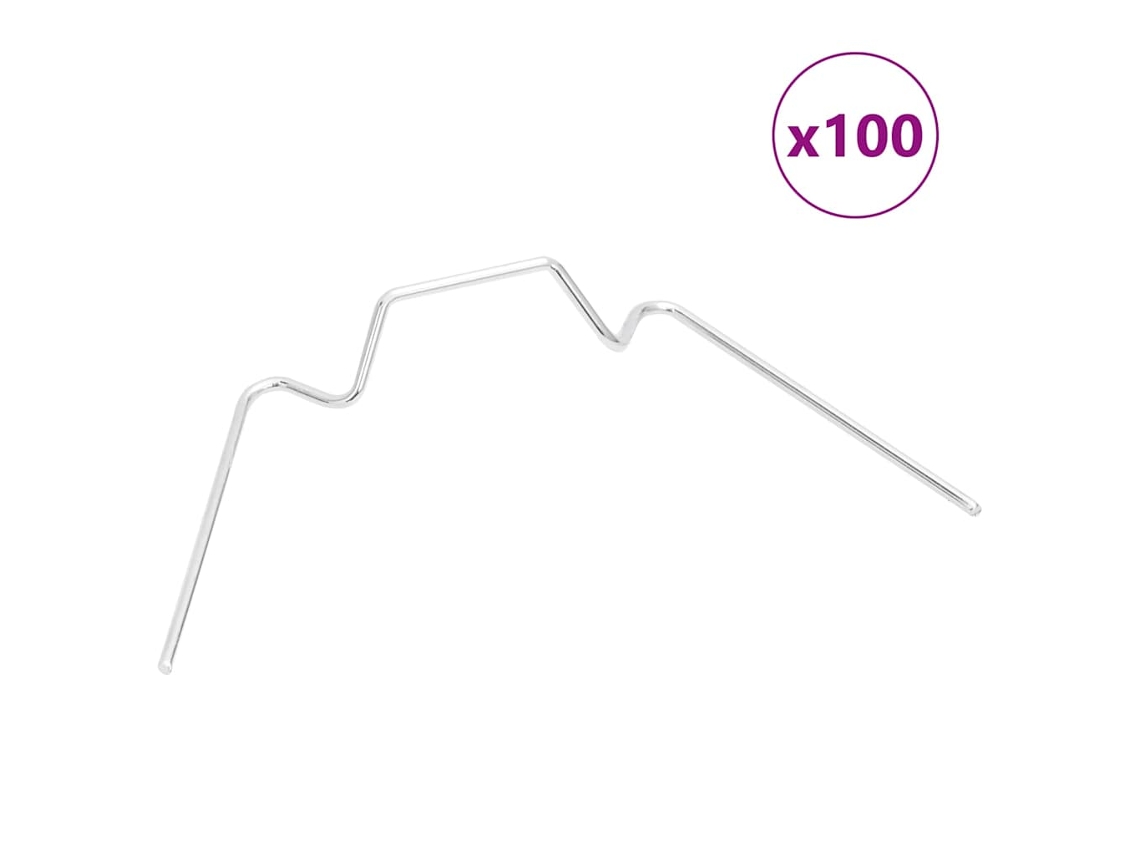 Vidaxl Clipes Para Estufa 100 Pcs Tipo W Aço Galvanizado