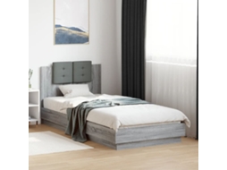 Estrutura De Cama C/ Cabeceira Derivados Madeira Cinza Sonoma