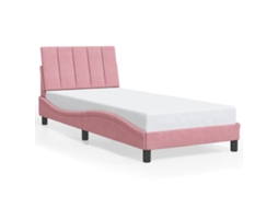 Bed Frame, Bed Frames Vidaxl Cor-de-rosa Madeira Processada (90 X 200 Cm)