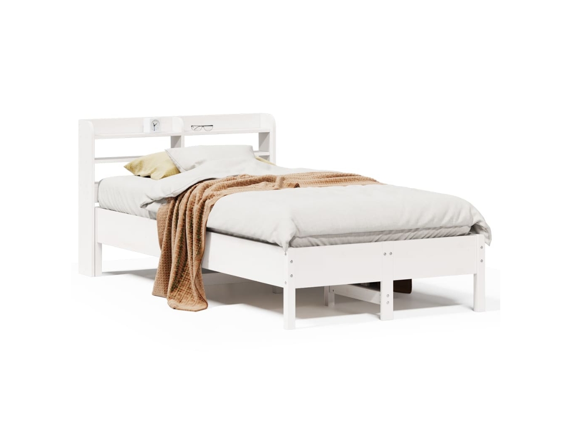 Cama Sem Colchão 90x200 cm Madeira de Pinho Maciça Branco MAISON EXCLUSIVE