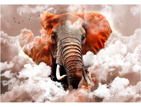 Papel de Parede ARTGEIST Elephant In The Nuvens Castanho (100x70 cm)