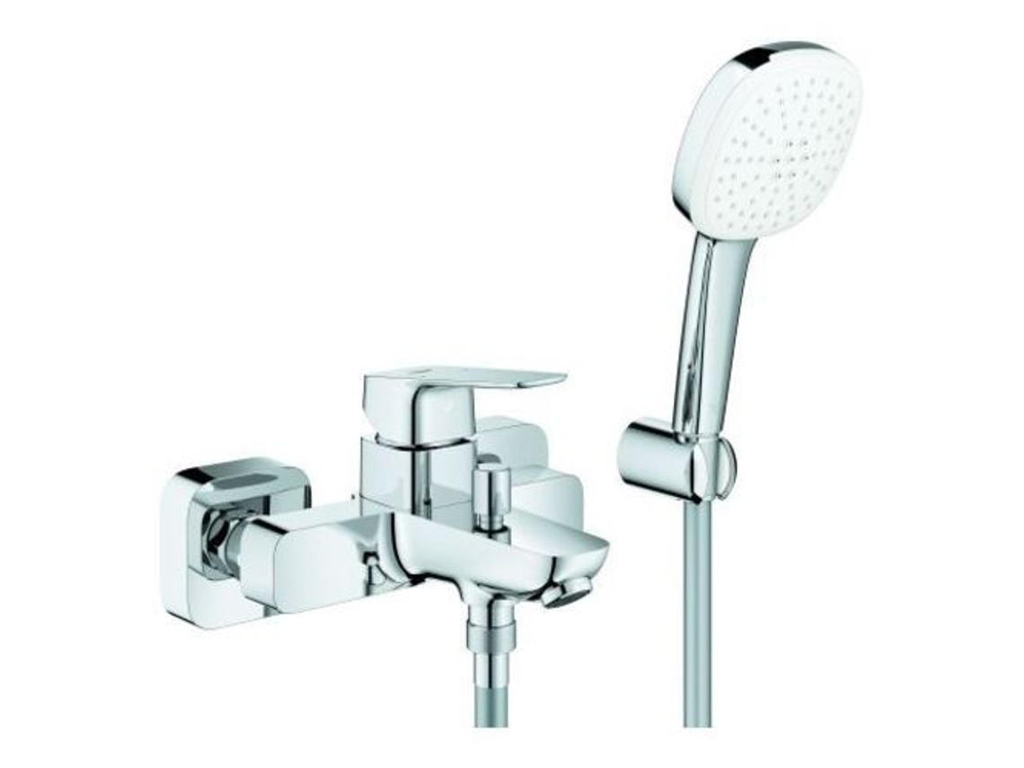 Misturadora Monocomando De Banheira Grohe Cubeo, Projeção 167 Mm, Montagem Na Parede, Incl. Conjunto De Chuveiro De Mão Tempesta 110 Cube, 1018140000,