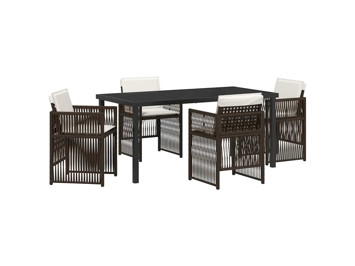 Conjunto de Jantar para Jardim 5 Pcs Castanho MAISON EXCLUSIVE