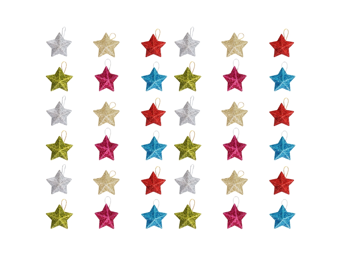 36 Pêndulos Estrela Natal Decoração Mini para Árvores e Presentes NEVEANCE