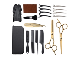Kit De Tesoura De Corte Cabelo, 19pcs Para Uso Em Salão De Beleza E Em Casa (dourado) Cuich