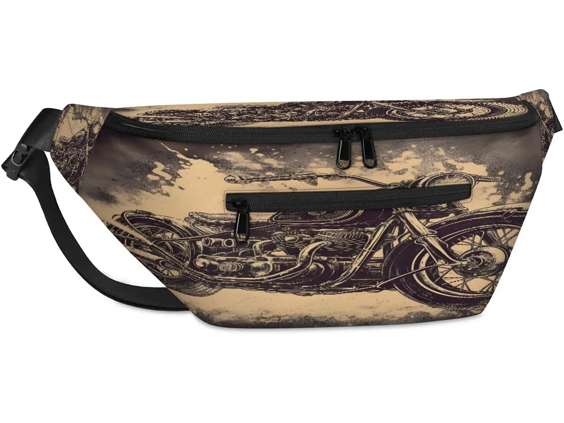 Bolsa de Ombro Tropicallife com Tema Motocicleta Vintage 38 X 25 9 19 Cm Impermeável Design Pa