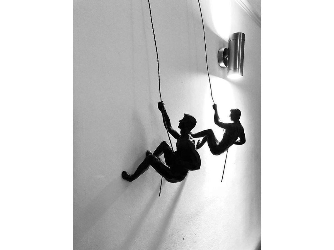 2026 figuras de Escaladores En Bronce para Pared Trio de Hombres Ornamentos de Abseiling Interiores