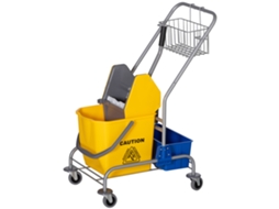 Carrinho De Limpeza Com Baldes E Prateleiras, 72x49x95cm, Amarelo