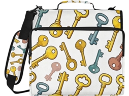 Porta-chaves com design animado, 3,8 cm, com 3 argolas, alça de ombro removível e bolsa de armazenamento portátil.