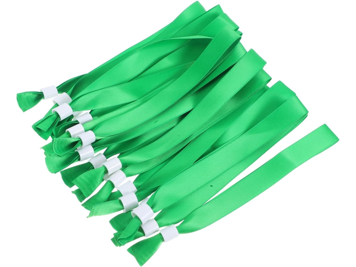 Pulseiras Operitacx verdes, pacote com 20 unidades, leves e ideais para identificação em eventos, shows, festivais e