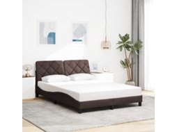 Vidaxl Estrutura De Cama Sem Colchão 140x200 Cm Tecido Castanho-escuro