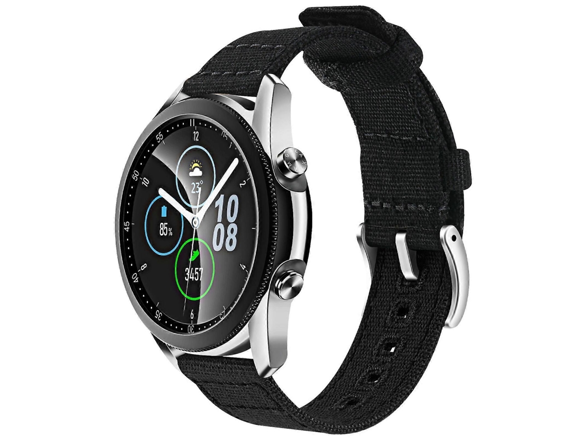 Pulseira De Relógio Em Lona Trançada Com Fivela Prateada