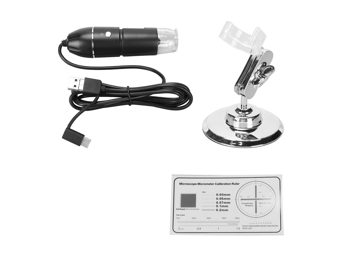 Microscópio Digital, 50x A 1600x, Usb, Led, Com Luzes Para Observação E Reparos