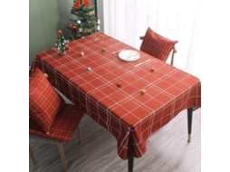 Toalha De Mesa Retangular Xadrez Vermelha Nórdica Para O Natal.