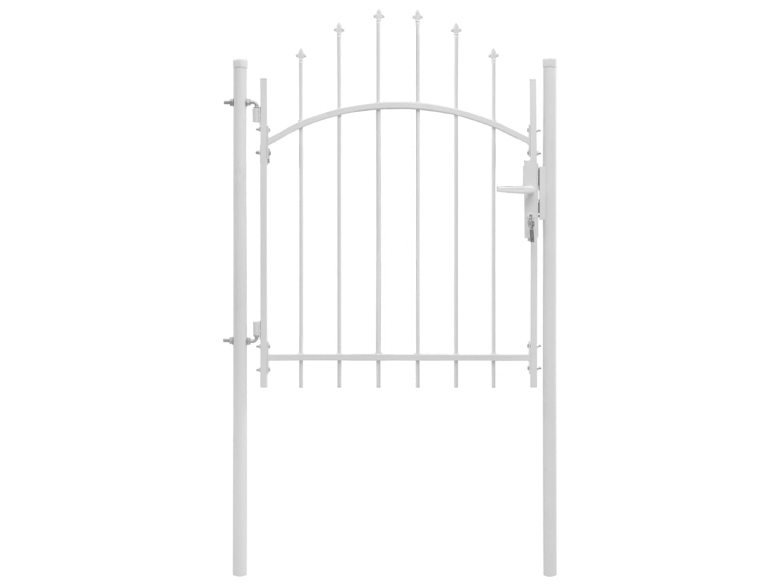 vidaXL Portão de jardim 1x1,75 m aço branco