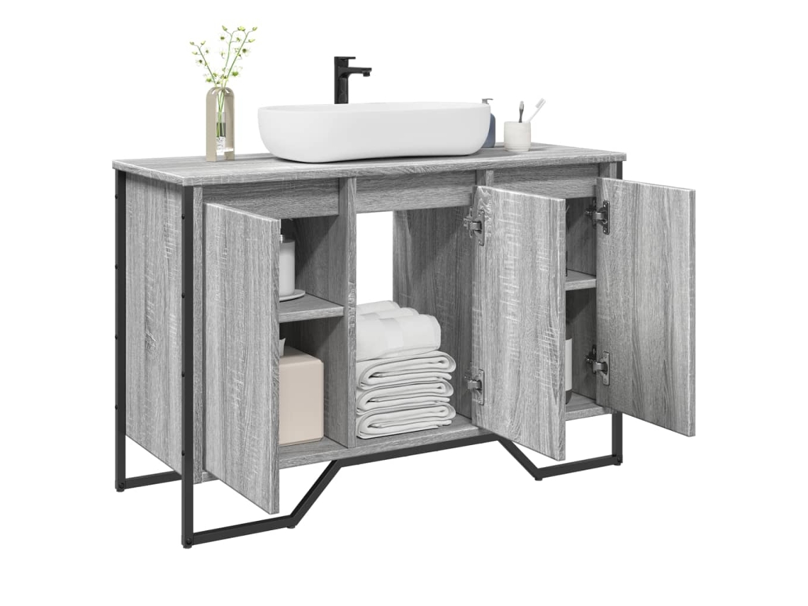 Vidaxl Móvel P/ Lavatório 91x35x60cm Derivados Madeira Cinzento Sonoma