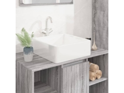 Vidaxl Lavatório Quadrado 37x37x13 Cm Cerâmica Branco