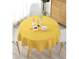 Nova Toalha De Mesa Redonda De Algodão E Linho, Toalha De Mesa Simples De Sarja, Adequada Para Decoração De Cozinha Doméstica, Vários Tamanhos, Amarel