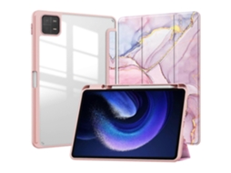 Capa De Couro Acrílico Transparente Para Xiaomi Pad 6 Pro/pad 6 Tablet Com Suporte Triplo E Estampa Slowmoose