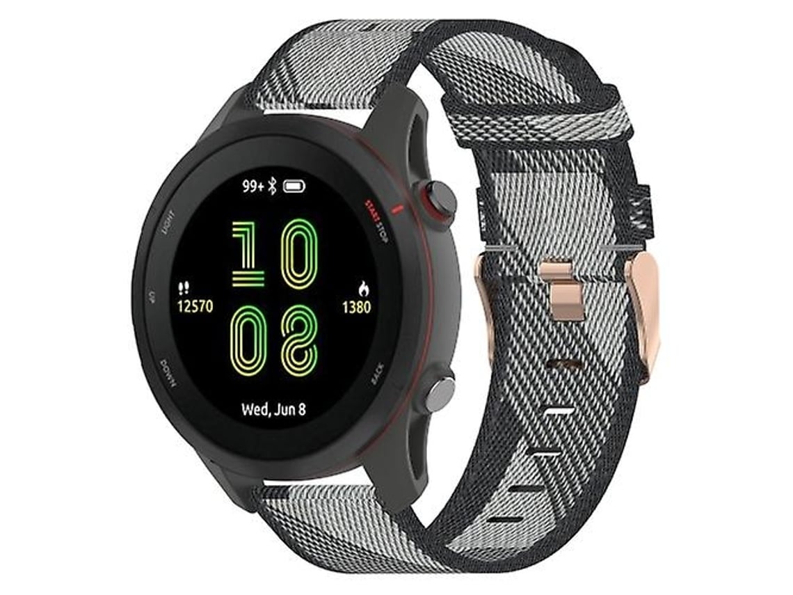 Pulseira De Relógio Lurelia Para Garmin Vivoactive 4 22 Mm Nylon Woven Cinza