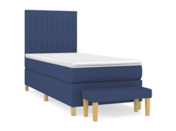 Box Spring Bed, Box Spring Beds Vidaxl Azul Tecido (100 X 200 Cm)