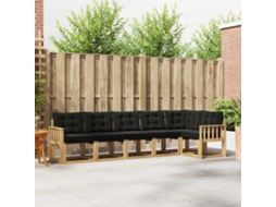 Vidaxl Conjunto De Sofás Para Exterior 6 Unid. Branco E Preto