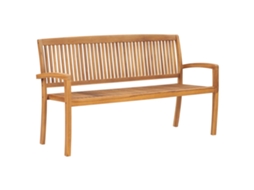 Maison Exclusive - Banco De Jardim Empilhável C/ Almofadão 159 Cm Teca Maciça
